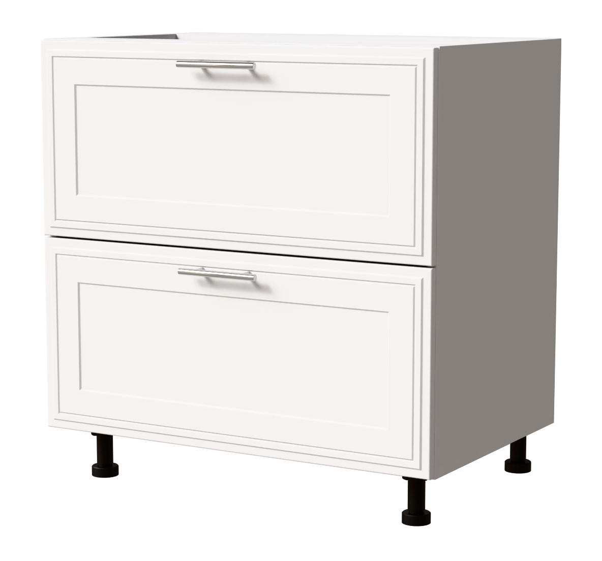SCHUBLADENUNTERSCHRANK Salo D2/80 Weiß / Weiß Matt 80 / 50 / 82cm - HETTICH Vollauszug - Weiß, Holz/Holzwerkstoff (80/82/50cm) - Feldmann-Wohnen