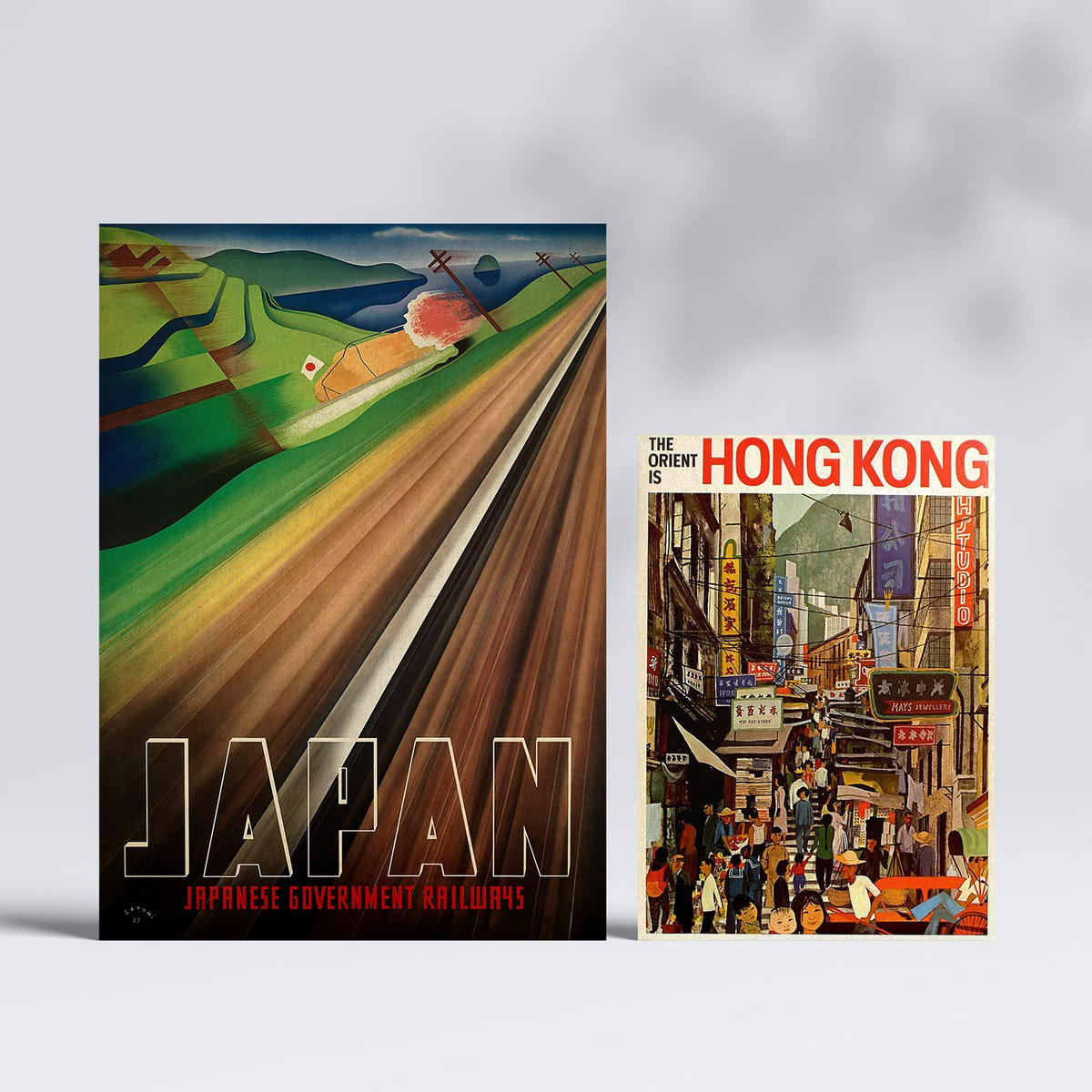 POSTER Set Mit 6 Asien Vintage Tourismus Werbetafeln A3 & A4 Rahmenlos - Klar, Papier (29/3cm) - Nacnic