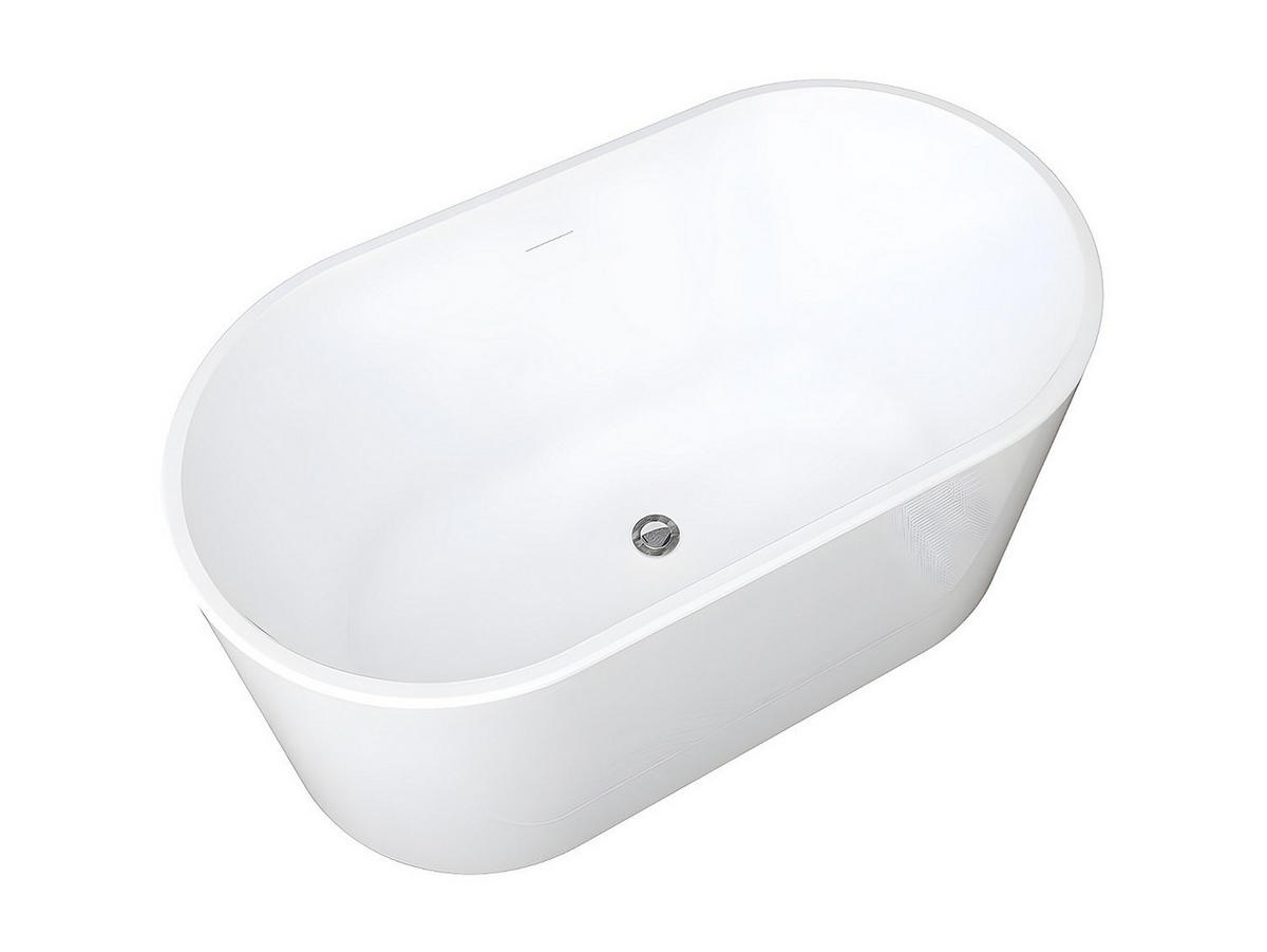 BADEWANNE - 130 cm x 71 cm - acryl - weiß Apogon - Weiß, Kunststoff (130/58/71cm) - Vente-Unique