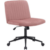 DREHSTUHL Samt pink - Pink/Schwarz, Textil/Metall (62/86/65cm) - CLP