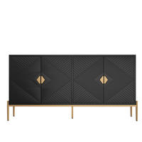 SIDEBOARD Black 162/40/80 cm - Schwarz, Holzwerkstoff (162/80/40cm) - PANGIVO