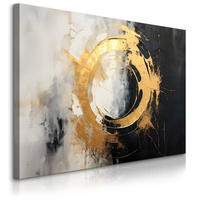 LEINWANDBILD Abstraktion Moderne Muster Glamour 30/20 cm - Beige/Schwarz, Textil (30/20cm) - Muralo