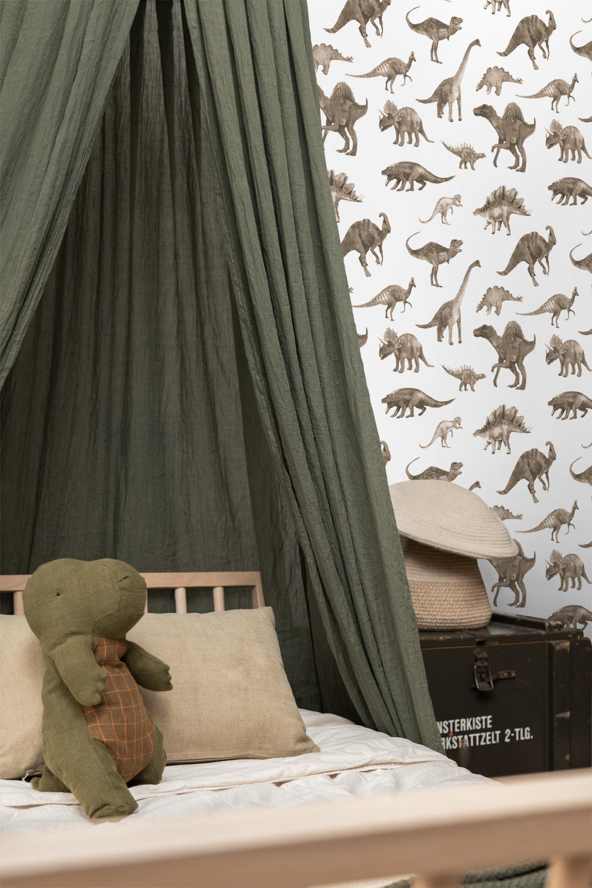 TAPETE Dinosaurier 50 x 900 cm - Beige, Papier (50/0.1cm) - ESTAhome