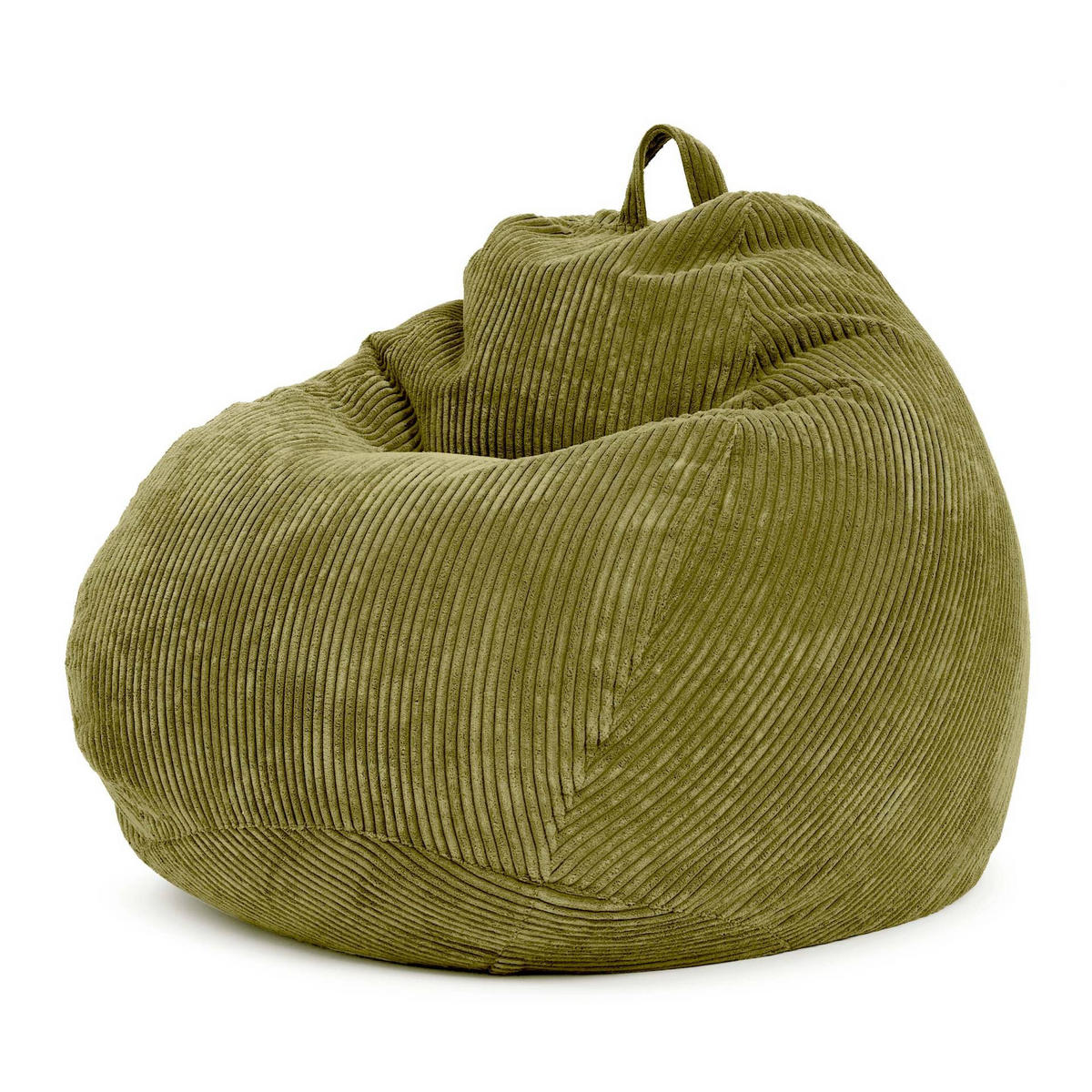 SITZSACK Indoor "Scoop" 90x110cm - Cord - Grün, Textil (90/110/90cm) - Green Bean