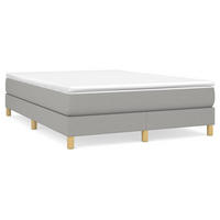 BOXBETT Mit Matratze Hellgrau 140/200 Cm Stoff - Weiß, Textil (140/200cm) - vidaXL