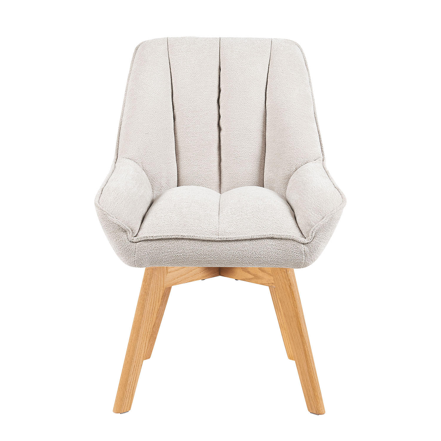 DREHSTUHL Mika-Oskar - Honigeiche/Creme, Eichenholz/Holz (60/88/68cm) - DUBI Möbel