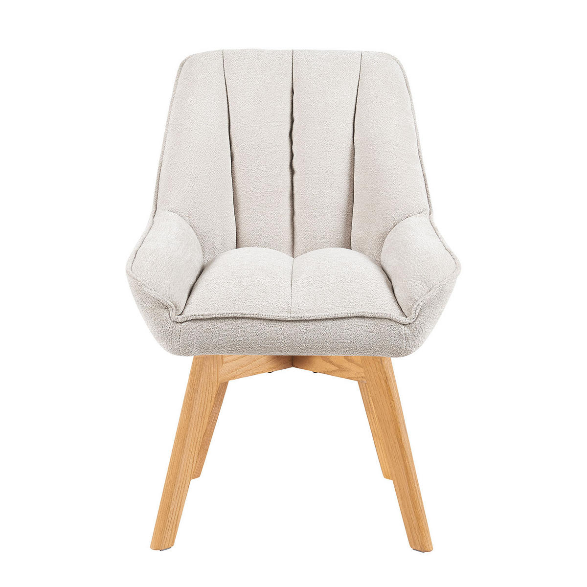 DREHSTUHL Mika-Oskar - Honigeiche/Creme, Eichenholz/Holz (60/88/68cm) - DUBI Möbel