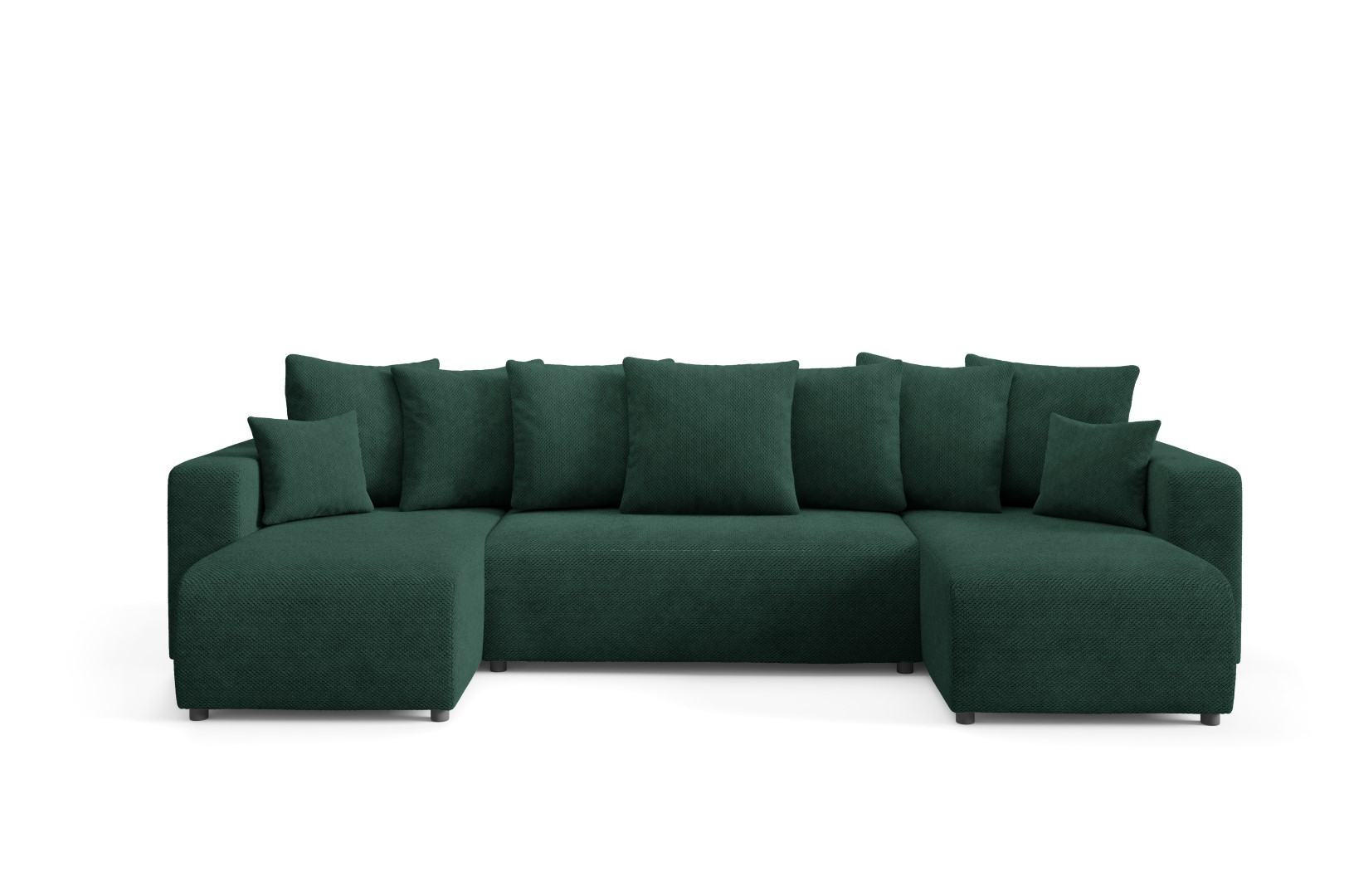 WOHNLANDSCHAFT mit Schlaffunktion Grün - Grün, Textil (318/88/145cm) - Furnisell