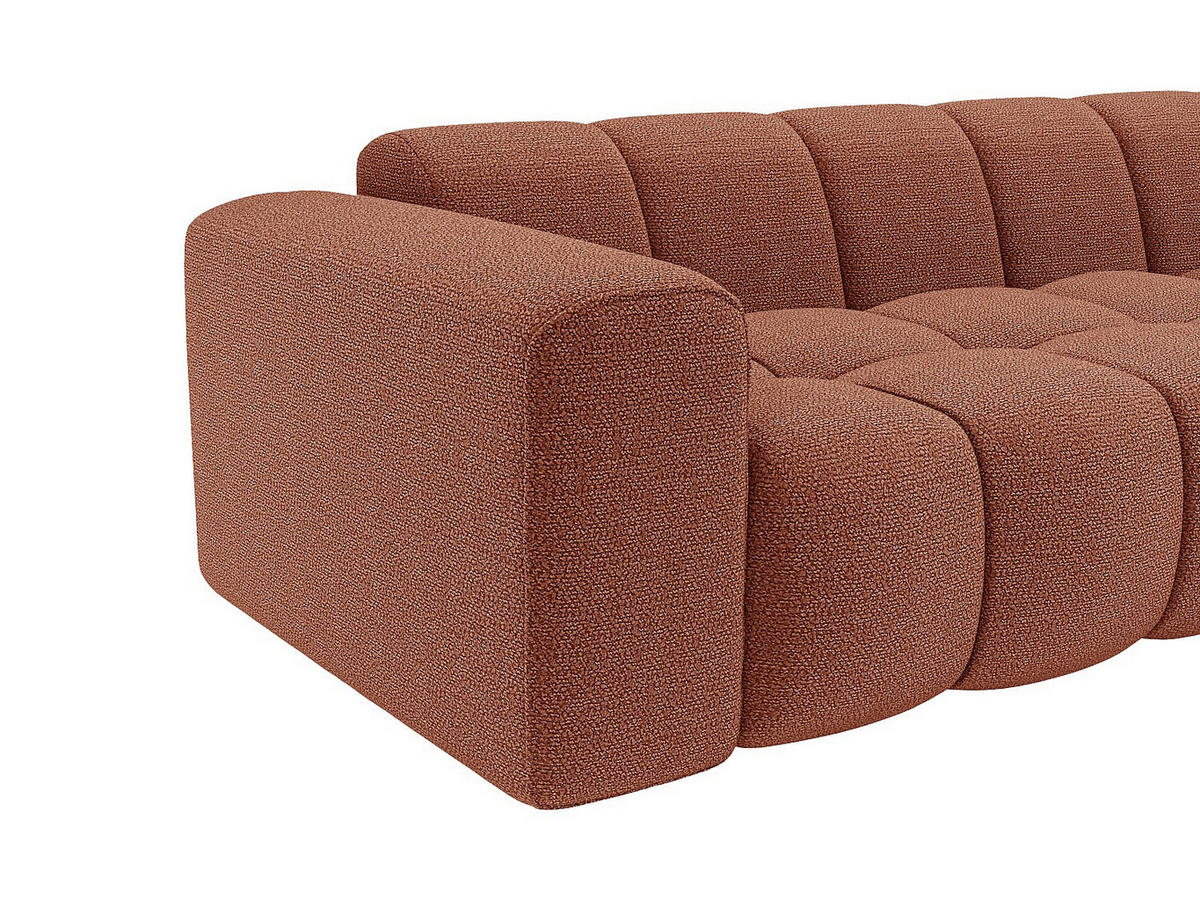 SOFA - 4 Personen - stoff - terracotta Caleso - Terracotta, Textil (284/69.5/163cm) - Vente-Unique