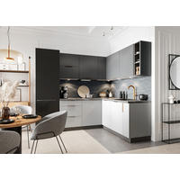 ECKKÜCHE 190 x 180 cm - MAX & KATE KS10-G370 - in Grau/Anthrazit - Anthrazit/Goldfarben, Holz/Holzwerkstoff (190/213.3/180cm) - Royal24_Markt