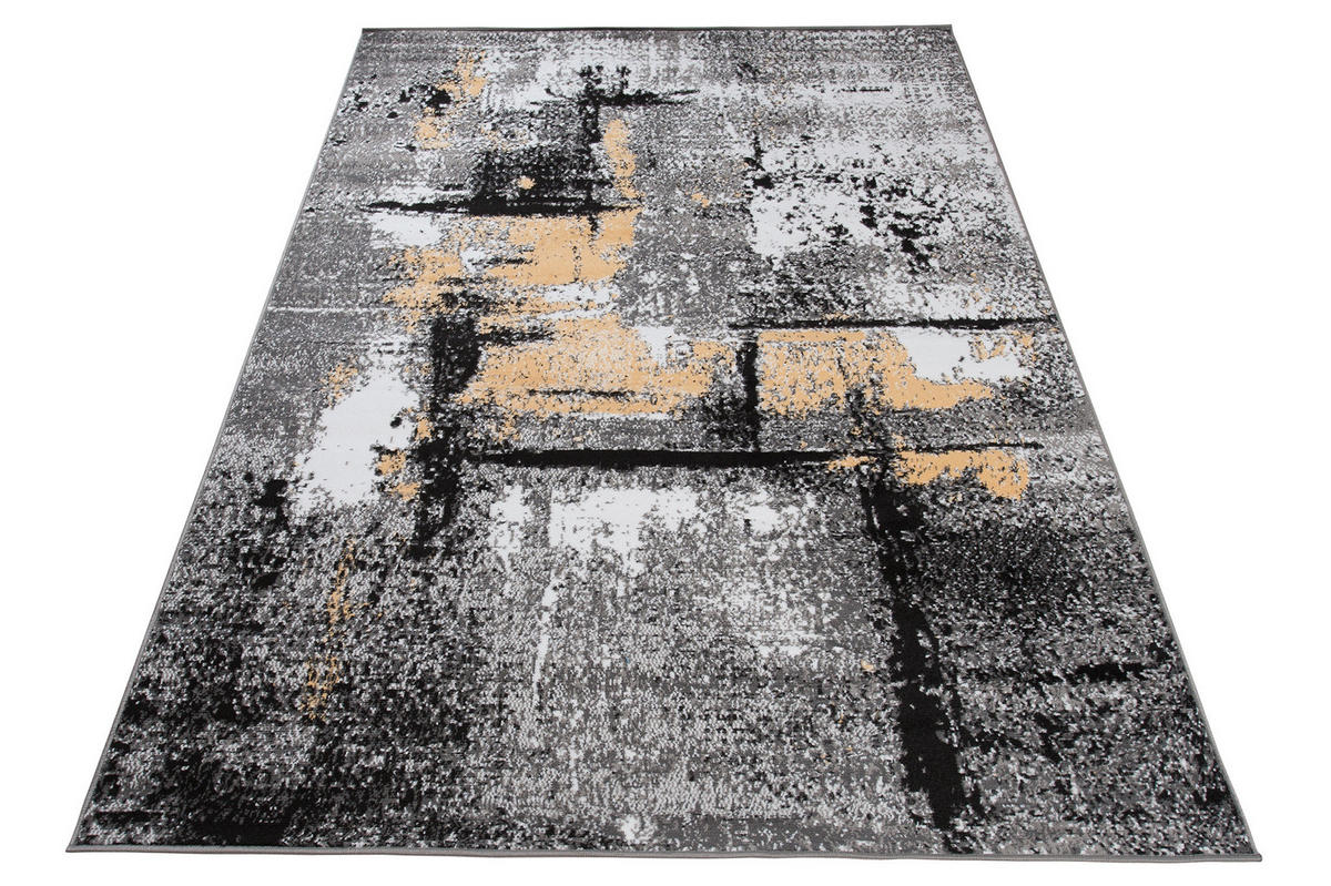 TEPPICH MAYA Gelb Meliert Streifen Splash 140/200 cm - Gelb, Textil (140/200cm) - Tapiso
