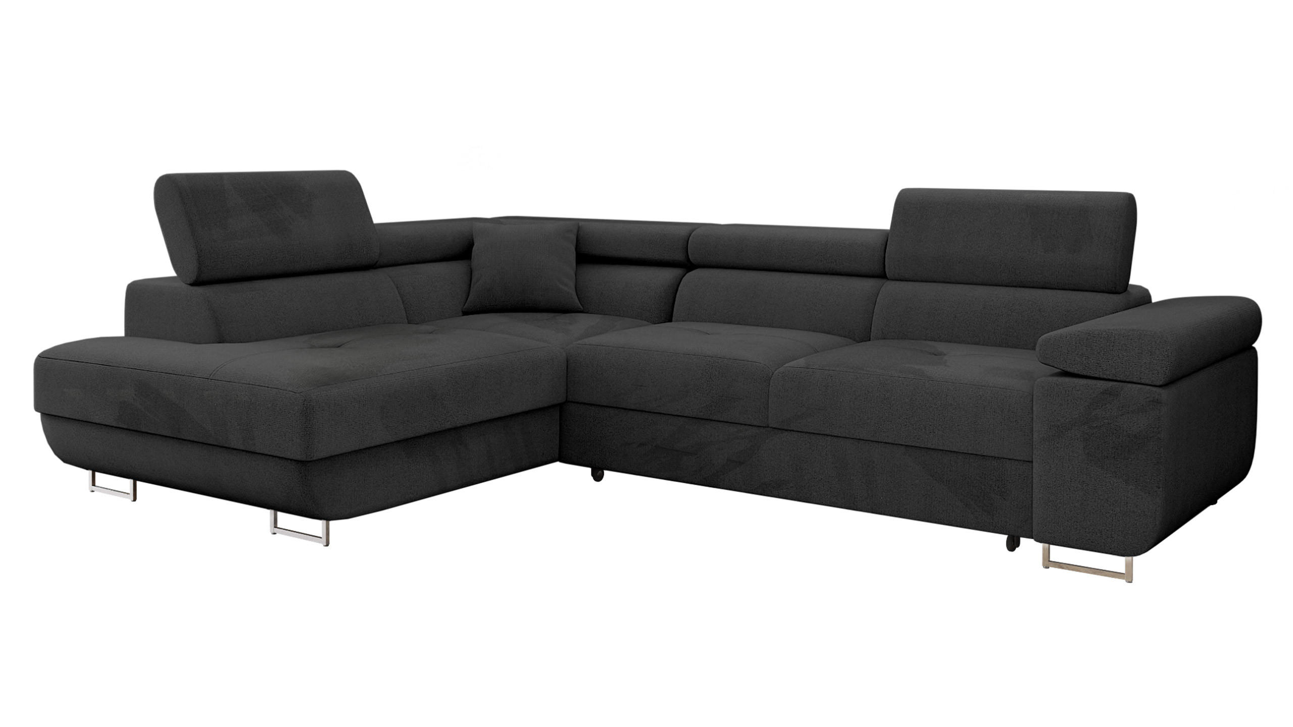 ECKSOFA Torezio, Seite: Links - Schwarz, Holz/Textil (274/203cm) - MIRJAN24