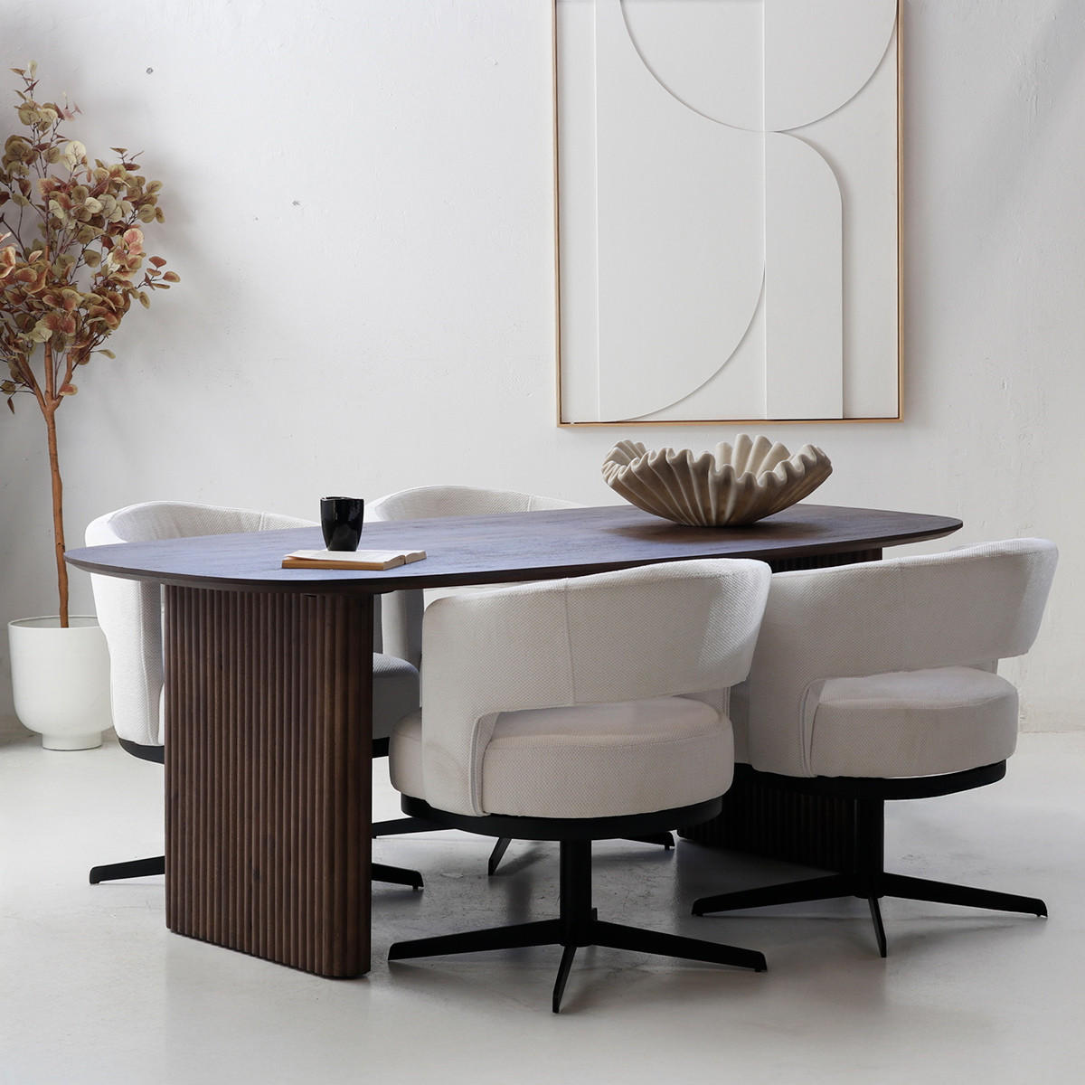 ESSTISCH Oval aus Mangoholz 200cm, dunkelbraun - Dunkelbraun, Holz (200/100/76cm) - Giga Meubel