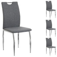 ESSZIMMERSTUHL APOLLO 4ER-SET - Grau, Textil/Metall (44/98/52cm) - IDIMEX