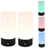 TISCHLEUCHTE RGB-LED Metall, Akku, Touchdimmer, 2er Set - Weiß, Metall (8.8/8.8/19cm) - Globo Lighting