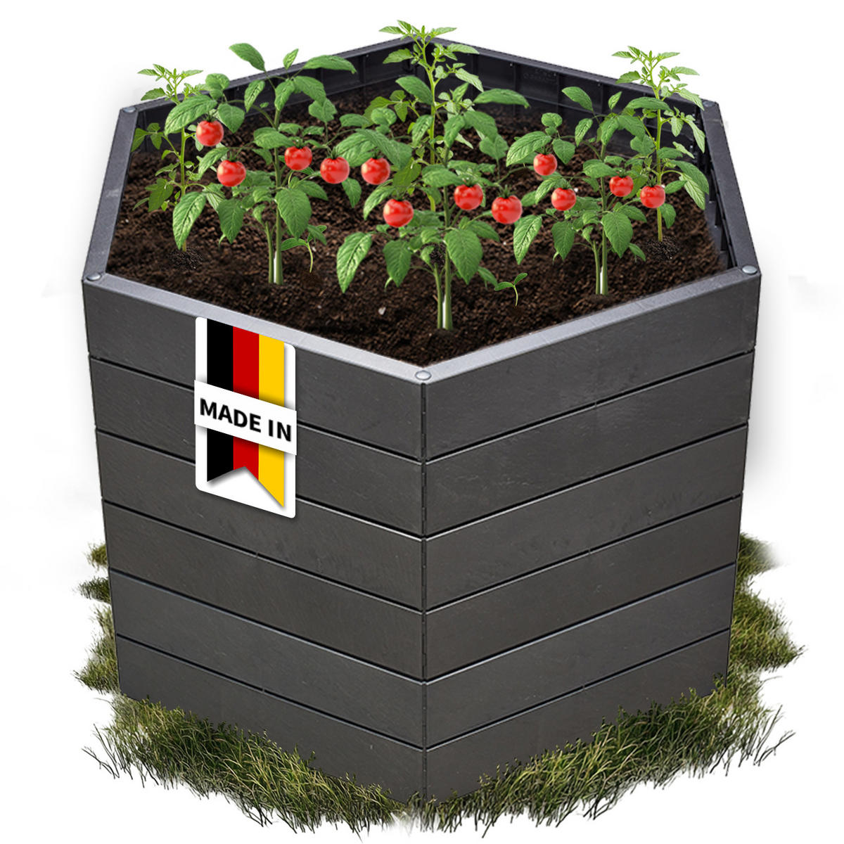 HOCHBEET L 75, , inkl. Wassersparsystem - Anthrazit, Kunststoff (110/75/110cm) - GARANTIA