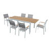 GARTENESSGRUPPE im Set - 6 -Sitzer - Textilene - weiß - MACILA - Weiß, Metall - Vente-Unique