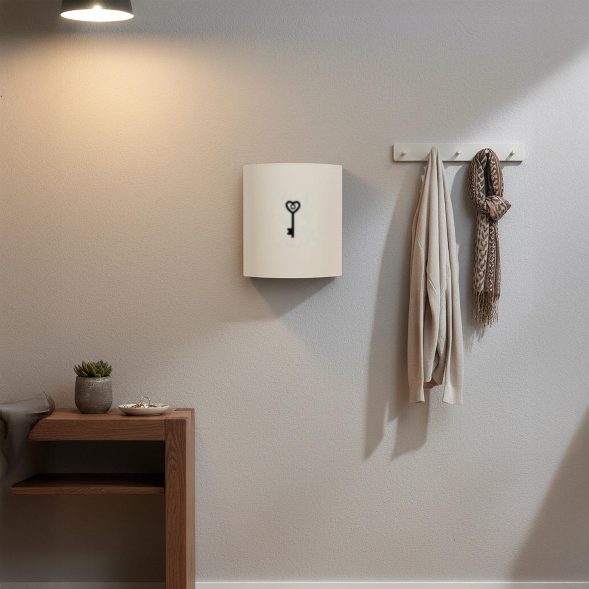 SCHRÁNKA na klíče - bílá, kov (21/24/6.5cm) - Relaxdays