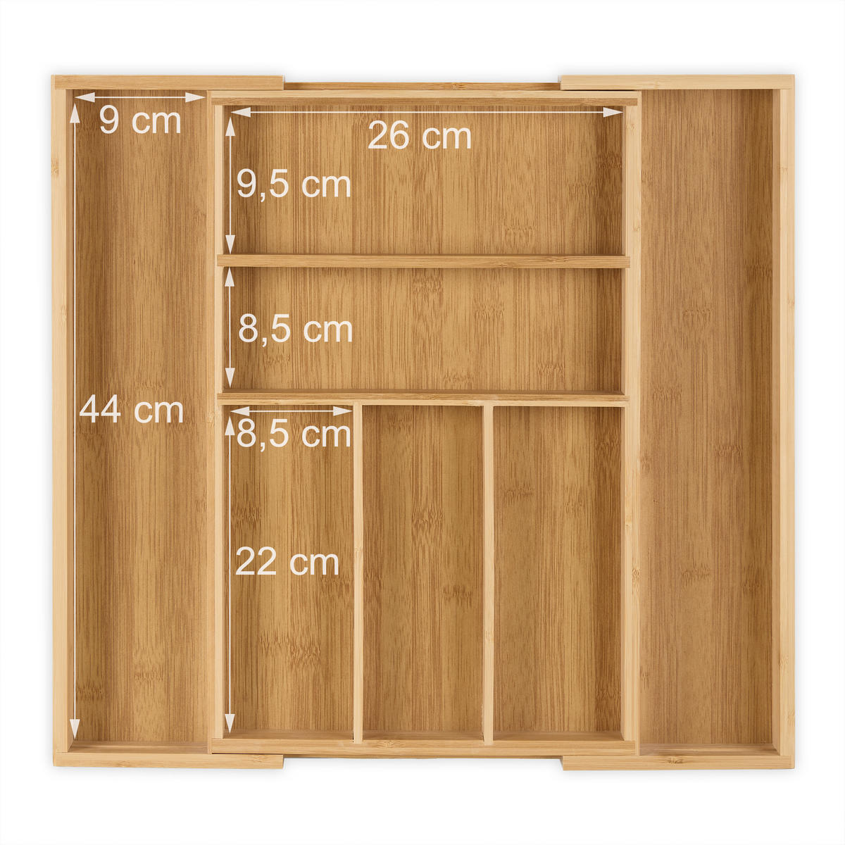 BESTECKKASTEN - Hellbraun, Holz/Holzwerkstoff (48/5/46cm) - Relaxdays