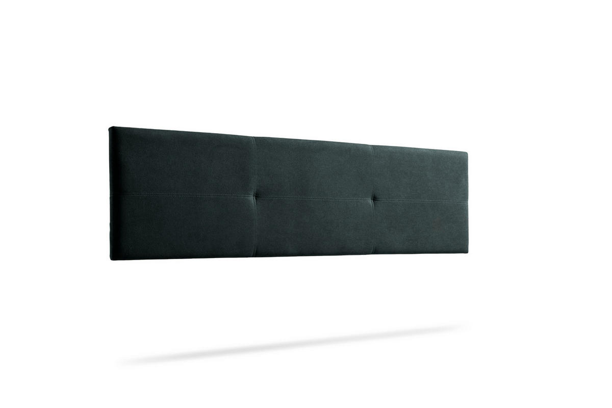 KOPFTEIL gepolstert ALMA Aqualine 170x50x5 cm - Schwarz - Moonia - Schwarz, Holz (170/5/50cm)
