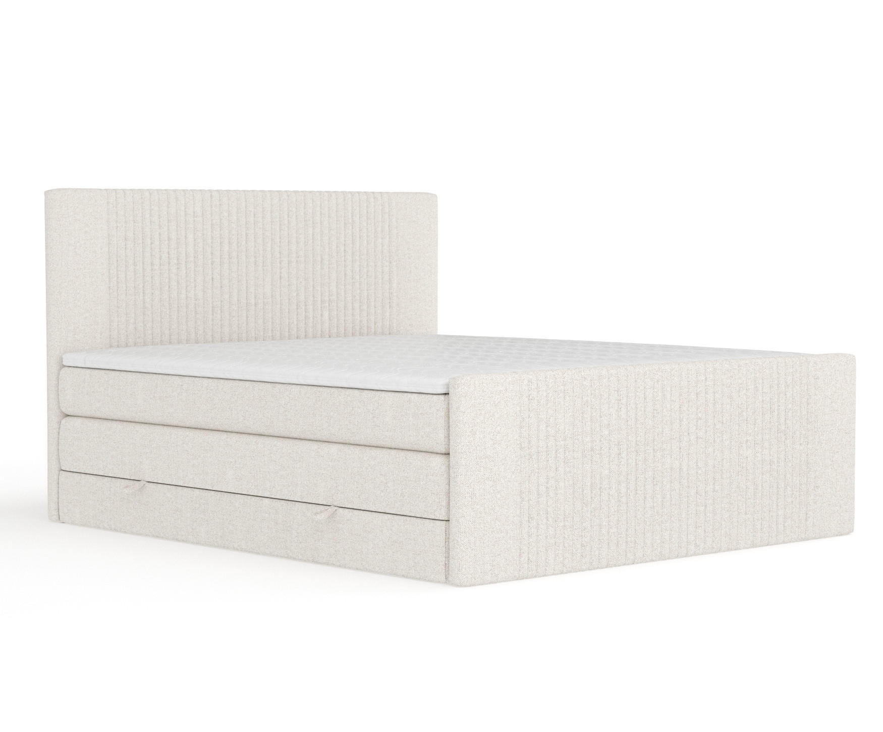 BOXSPRINGBETT Bergamo Beige 160/200 cm - Beige/Schwarz, Holz/Holzwerkstoff (160/200cm) - Maison de Reve