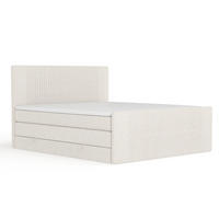 BOXSPRINGBETT Bergamo Beige 160/200 cm - Beige/Schwarz, Holz/Holzwerkstoff (160/200cm) - Maison de Reve