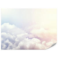 FOTOTAPETE für Schlafzimmer Blau Rosa Himmel Wolken 500x350 - Blau/Beige, Papier (500/350cm) - Muralo