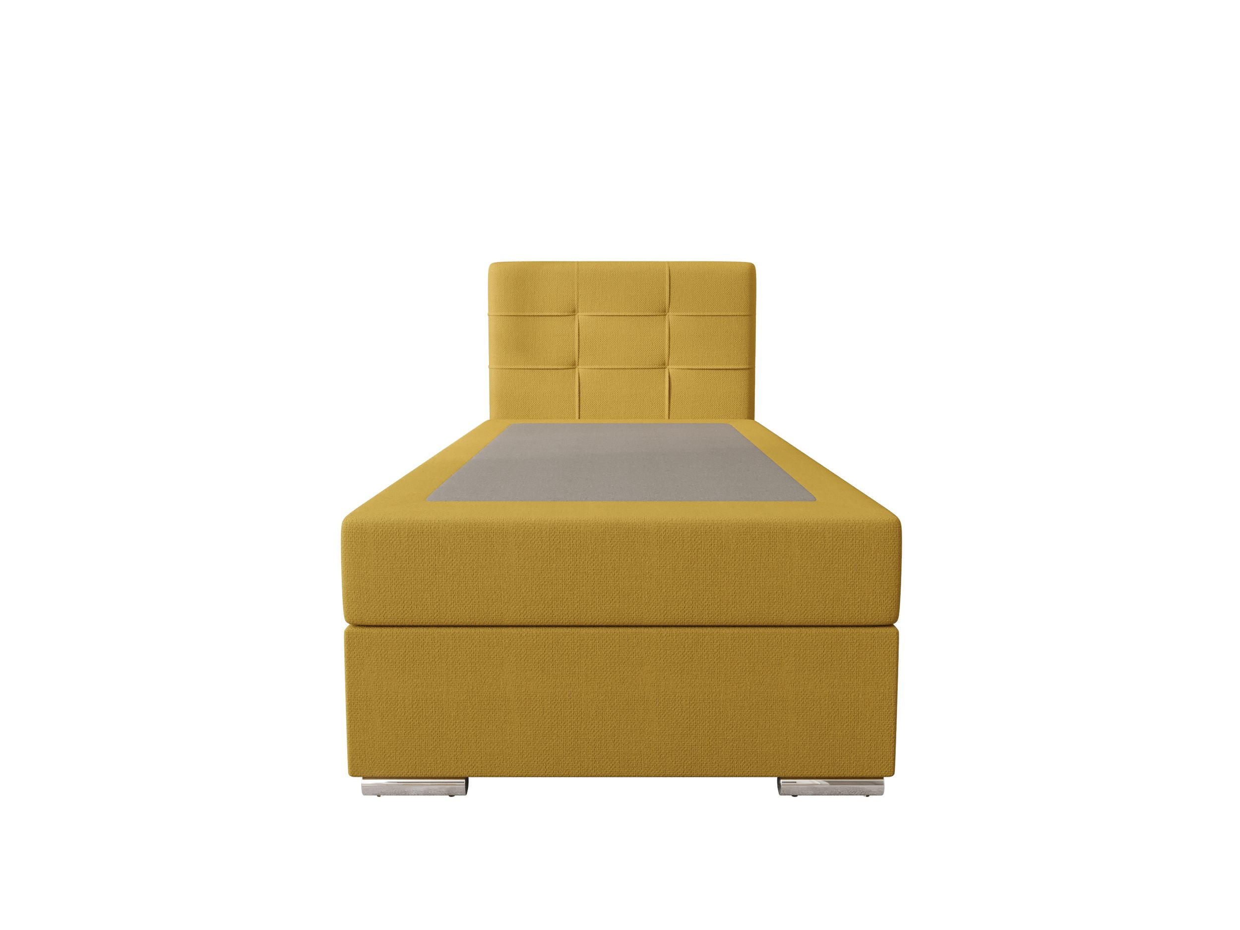 BOXBETT ZILANO 1 mit Matratze H3 und Topper 90x200 Cosmic 120 rechts - Gelb, Holz/Textil (90/200cm) - Bedante