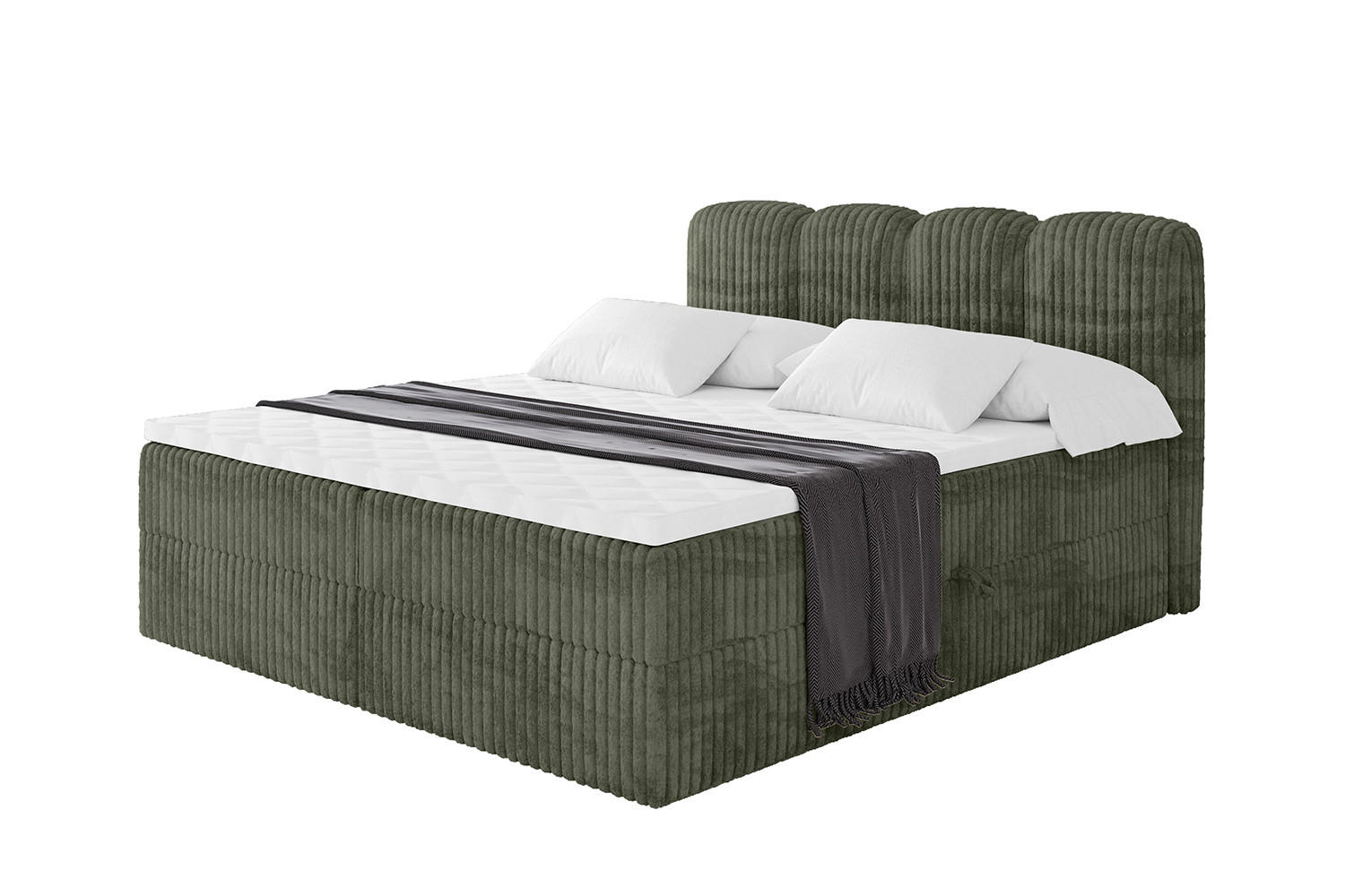 BOXBETT mit Matratze H4 - NINA - 160x200 cm - Olive - Olivgrün, Holzwerkstoff (160/200cm) - ALTDECOR