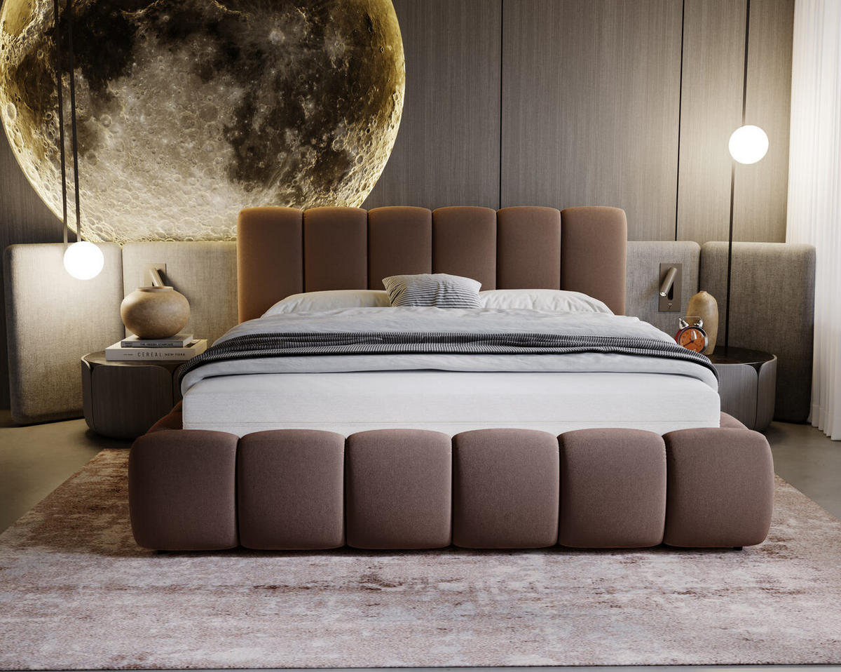 POLSTERBETT Cloud 140x200 Braun - Braun, Textil (140/200cm) - Graingold