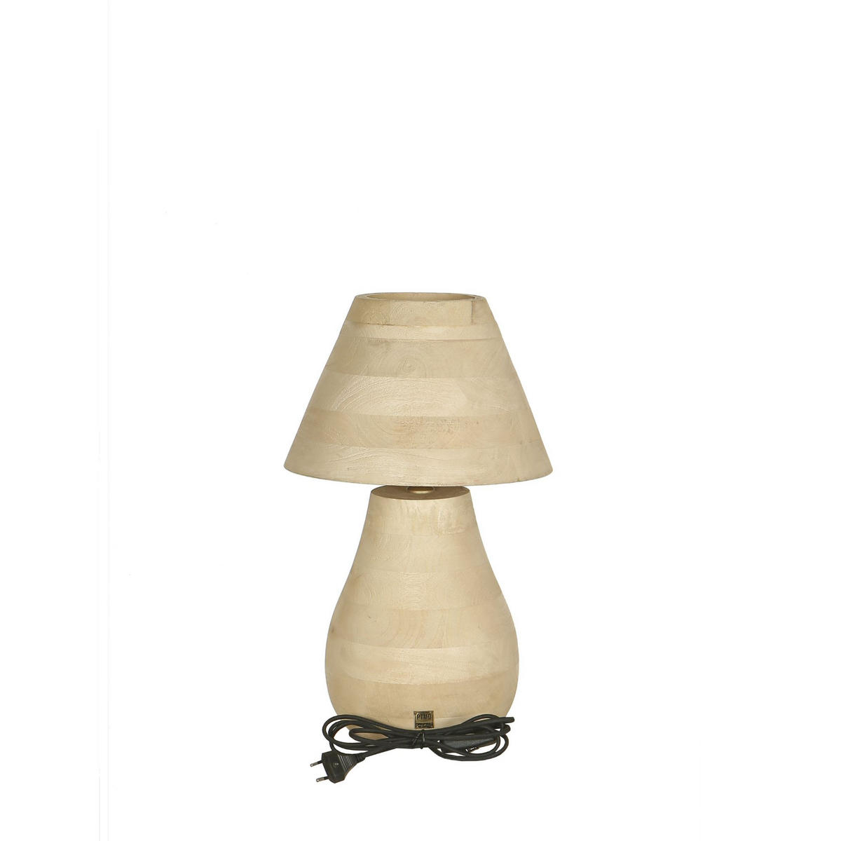 TISCHLAMPE Peake Beige 30/30/49cm - Beige, Holz (30/30/49cm) - PTMD Collection