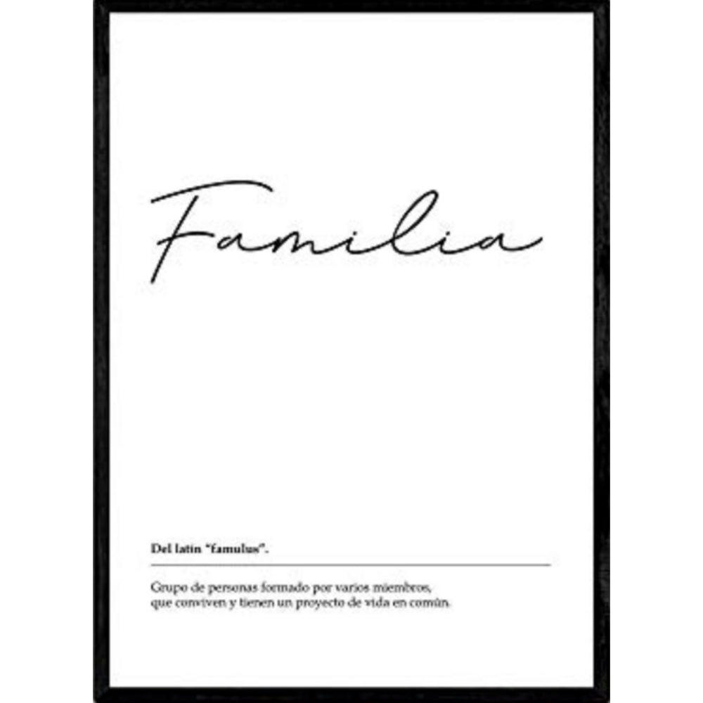 POSTER Nordische Schwarz-Weiß – Wortblatt A3 Schwarzer Rahmen - Schwarz, Papier (29.7/5/42cm) - Nacnic