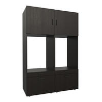 WASCHMASCHINENSCHRANK Serie 2 134cm Breit, 205cm Hoch - Schwarz, Holzwerkstoff (134/205/67cm)