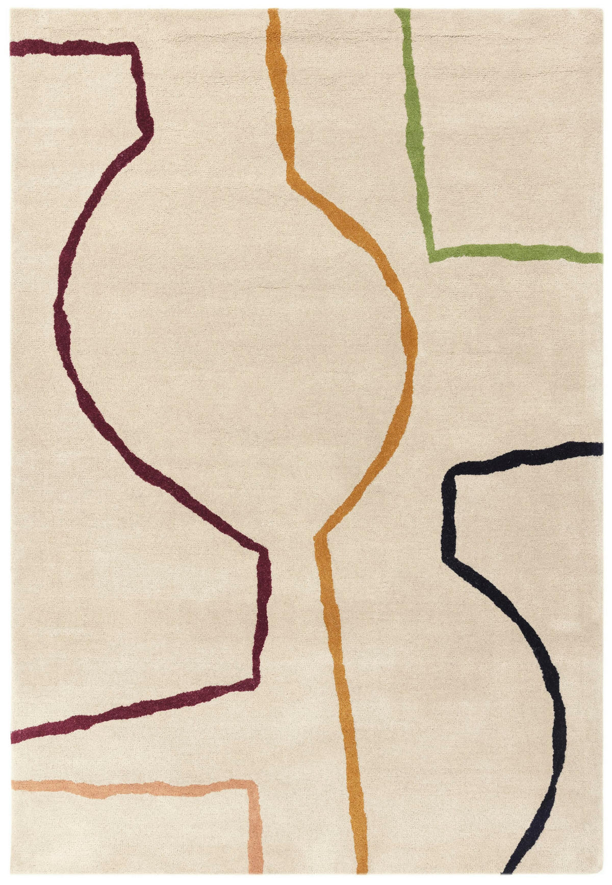 TEPPICH Schurwolle handgetuftet mit Linienmuster ELAN-Omont, Bunt 160x230 cm - Multicolor, Textil (160/230cm) - KADIMA DESIGN