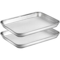 BACKBLECH 2er-Set Edelstahl 22.9 x 17.8 x 2.5 cm - Silberfarben, Metall (17.8/2.5/22.9cm)