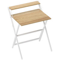 SCHREIBTISCH Stahl MDF Naturholz - Weiß/Naturfarben, Holzwerkstoff (62/70/86.5cm) - HOMCOM