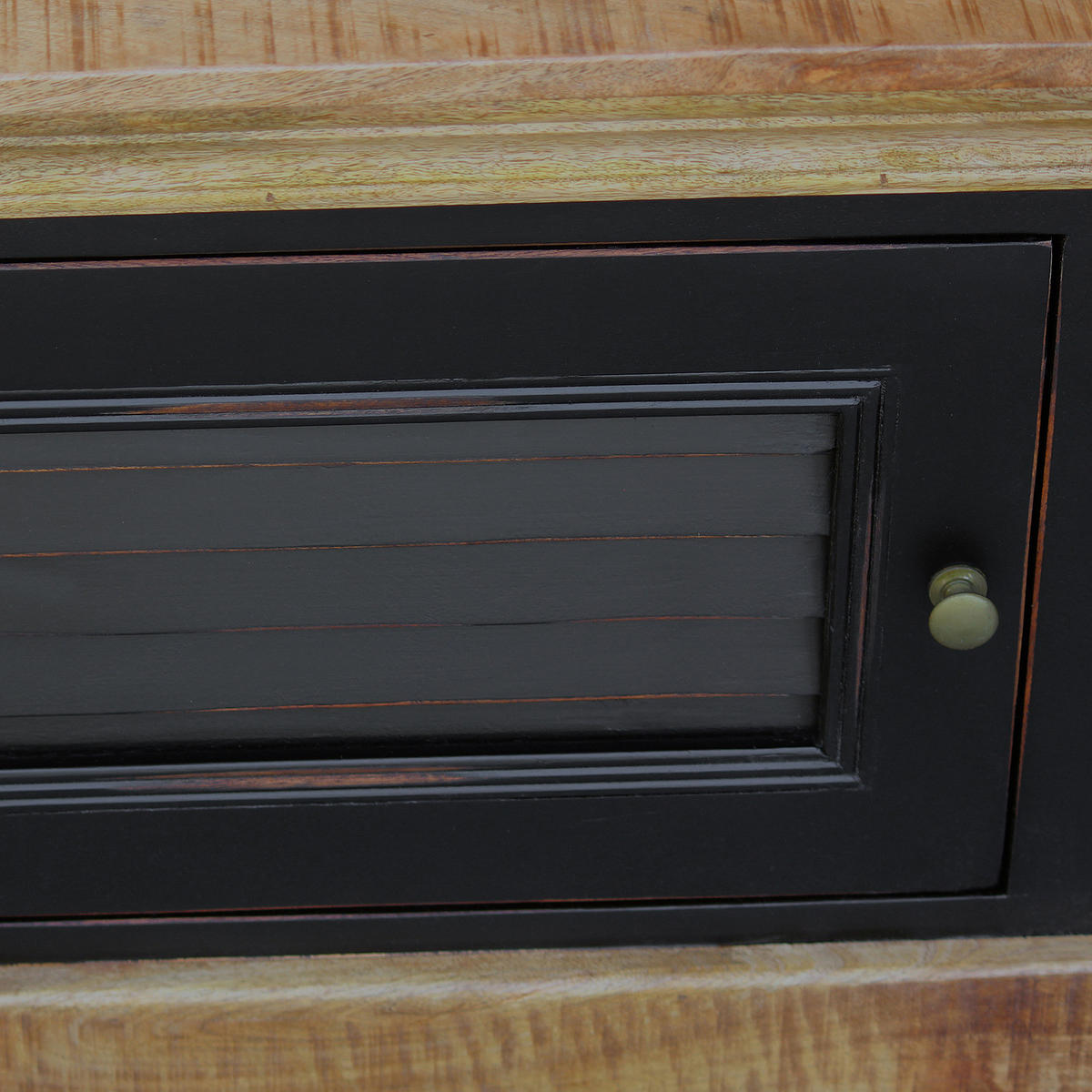 GARDEROBENBANK - Mango massiv - Schwarz, Mangoholz/Holz (120/47/45cm) - home24