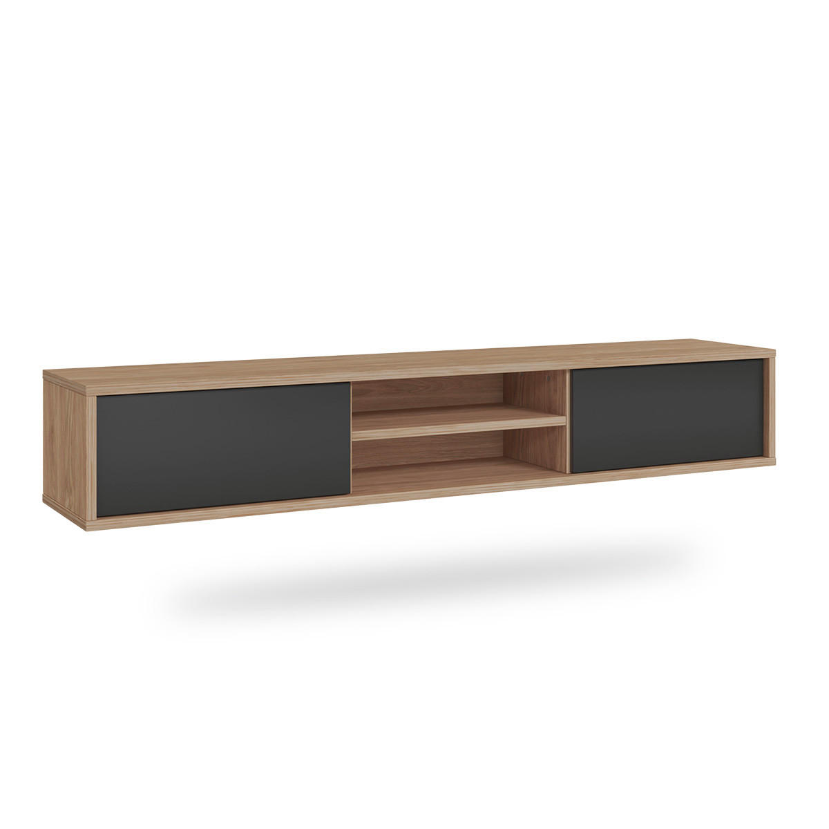 TV-MÖBEL Idra Grau und Holz - Grau, Holzwerkstoff (180/32/36cm) - Petits-meubles