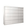 SCHWEBETÜRENSCHRANK 200/250/62 3-türig - Silberfarben/Weiß, Holz/Kunststoff (250/200/62cm) - Abiks Möbel