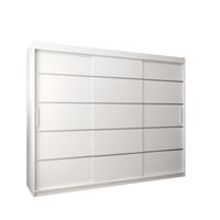 SCHWEBETÜRENSCHRANK 200/250/62 3-türig - Silberfarben/Weiß, Holz/Kunststoff (250/200/62cm) - MÖBEL KRYSPOL