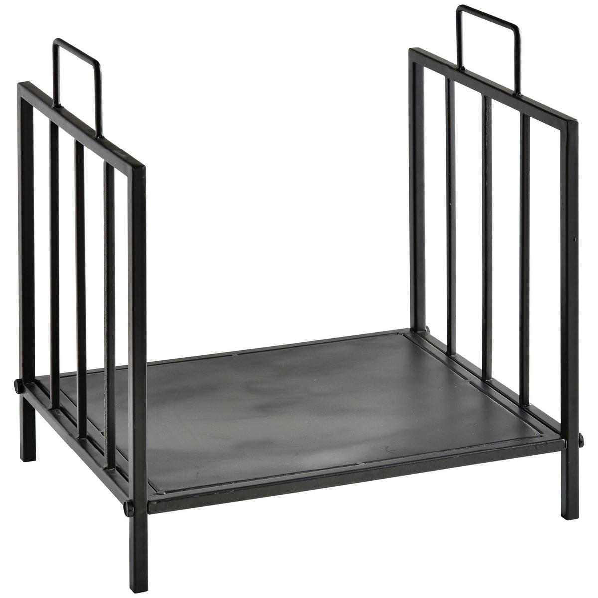 KAMINHOLZREGAL für innen 44,5 x 33 x 46,5cm Brennholzregal mit Griffe Metall - Schwarz, Metall (33/46.5/44.5cm) - Outsunny