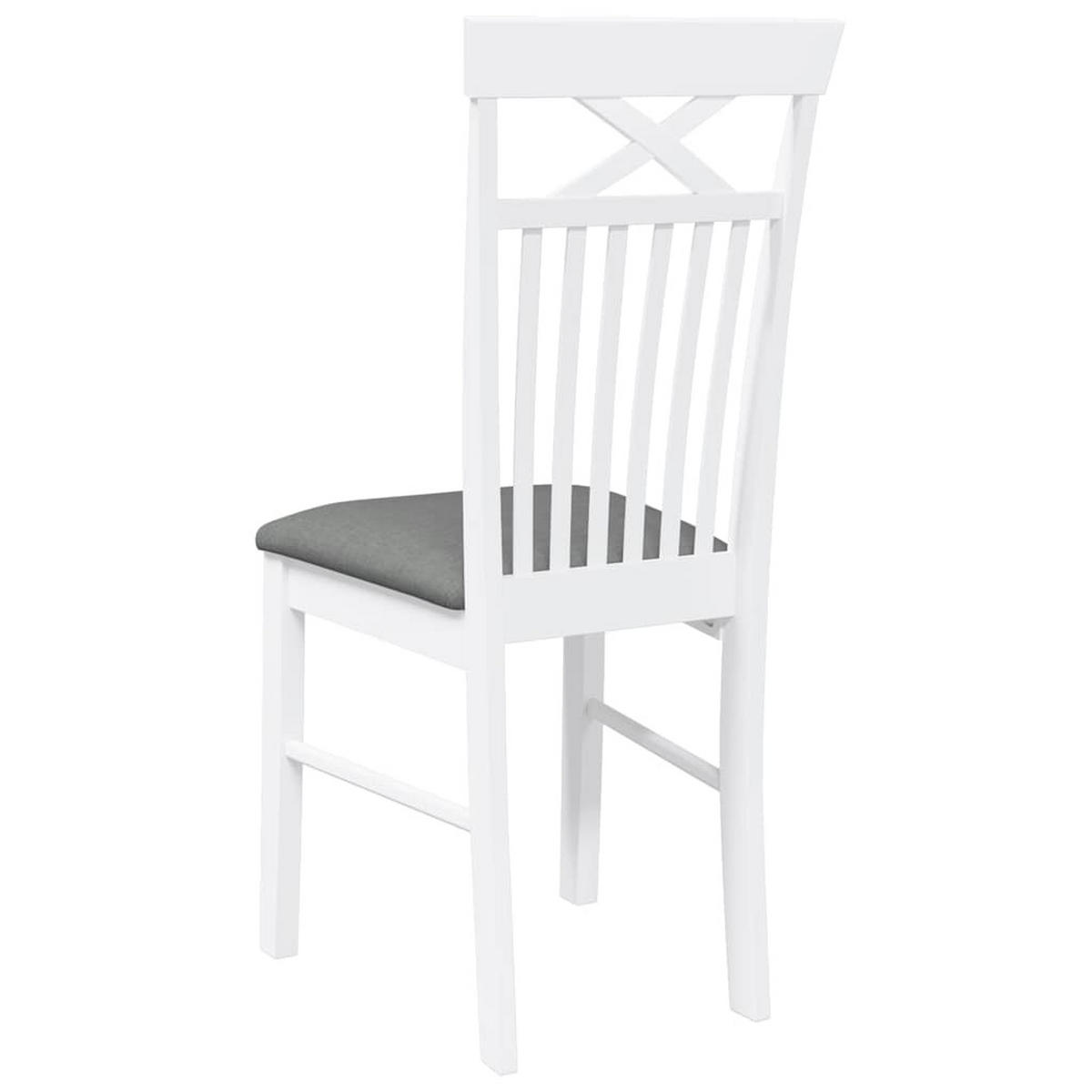 ESSZIMMERSTÜHLE Mit Kissen 2Er Set Weiss Massivholz Gummibaum - Weiß, Naturmaterialen (53.5/94/42.5cm) - vidaXL