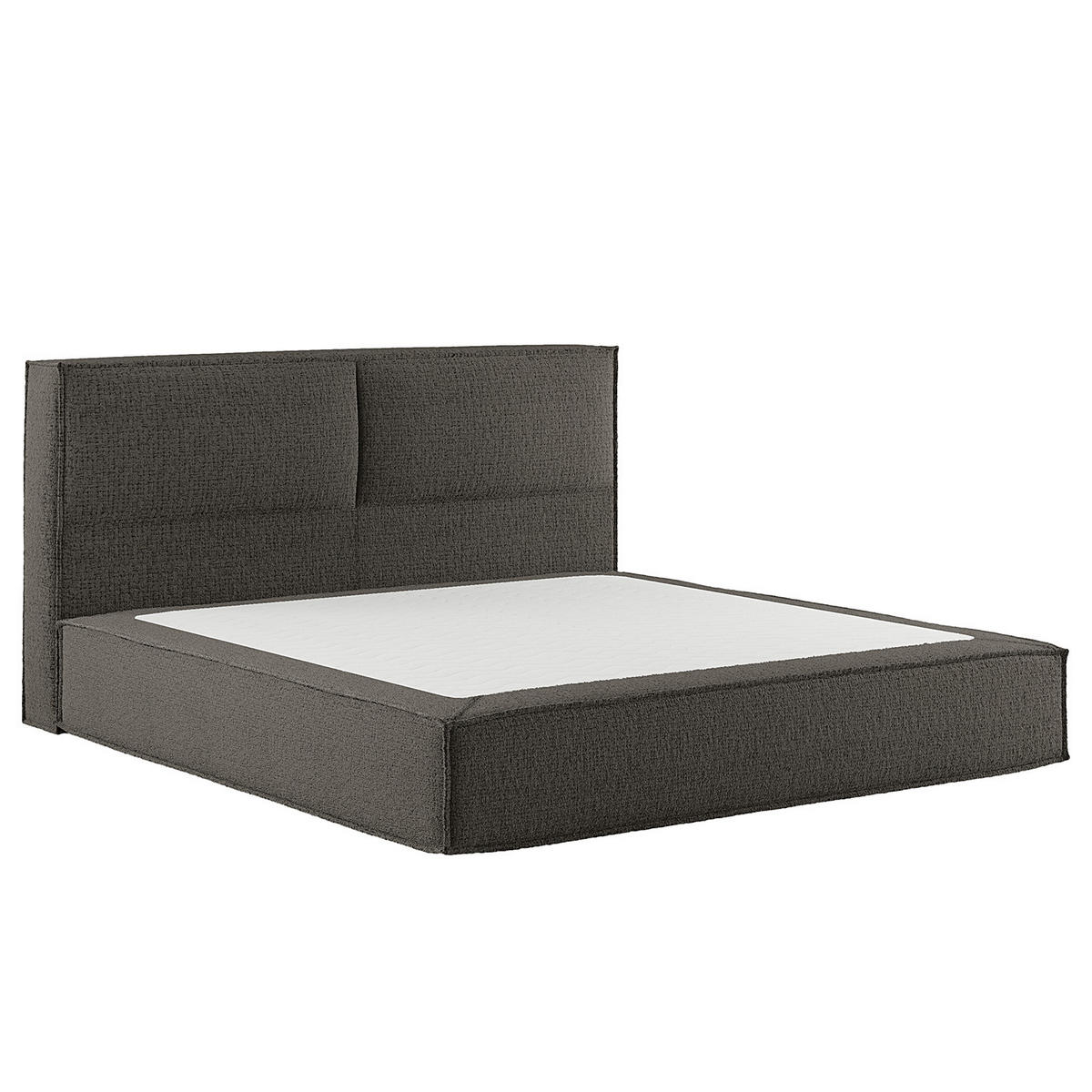 BOXSPRINGBETT mit Kopfteil - Premium - Anthrazit, Textil (180/200cm) - home24