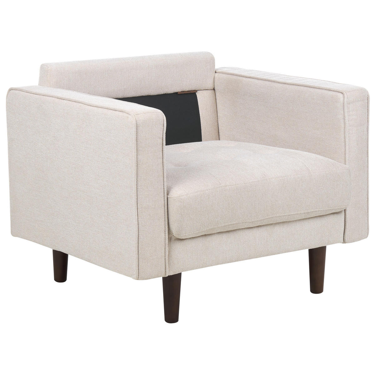 SESSEL hellbeige Nurmo - Dunkelbraun/Beige, Textil (86/78/74cm) - Beliani