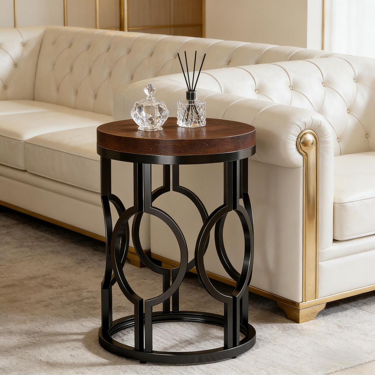 COUCHTISCH Schwarz-Braun 45/45/60 cm - Schwarz, Holzwerkstoff (45/45/60cm) - PANGIVO