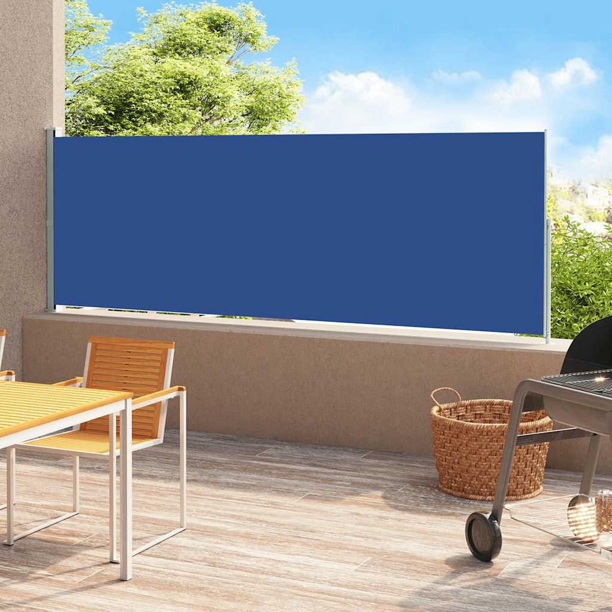 SEITENMARKISE Ausziehbar 180x500 cm Blau - Blau, Textil (500/180/500cm) - furnicato