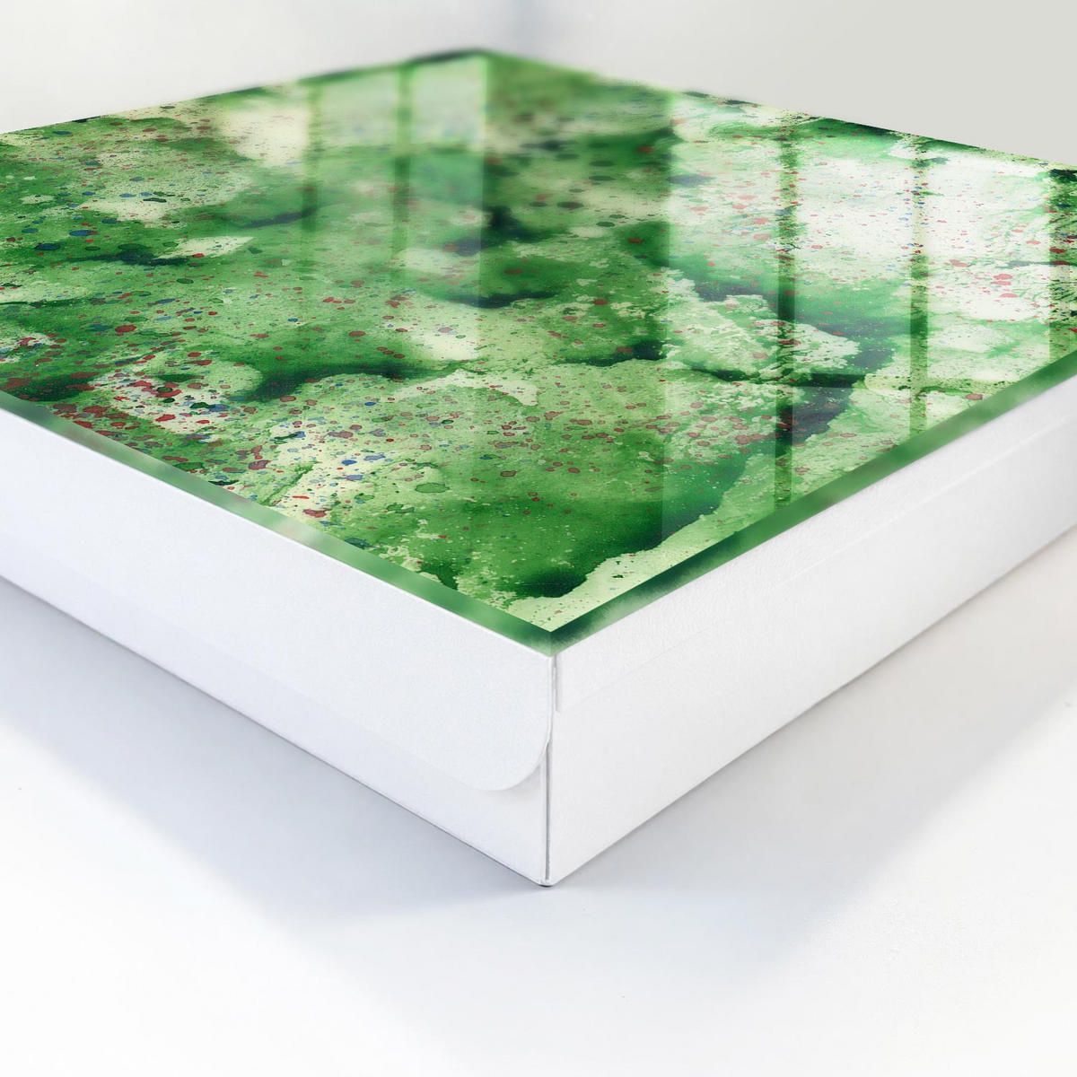 SCHLÜSSELBOX Weiß 30x30 cm – Türöffnung nach rechts - Grünes Chaos - Grün, Metall (30/30/5cm) - TULUP