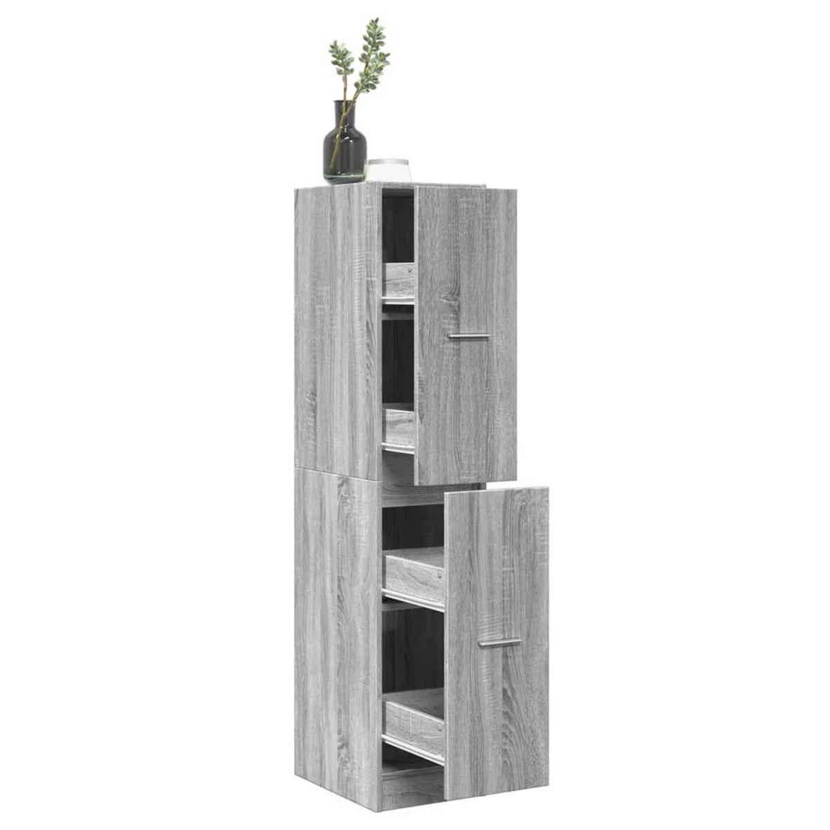 APOTHEKERSCHRANK Grau Sonoma 30/41/144,5 Cm Holzwerkstoff - Hellgrau, Holzwerkstoff (41/144.5/30cm) - vidaXL