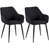 ARMLEHNENSTUHL 2er Set Stoff schwarz - Schwarz, Textil/Metall (52/82/63cm) - CLP