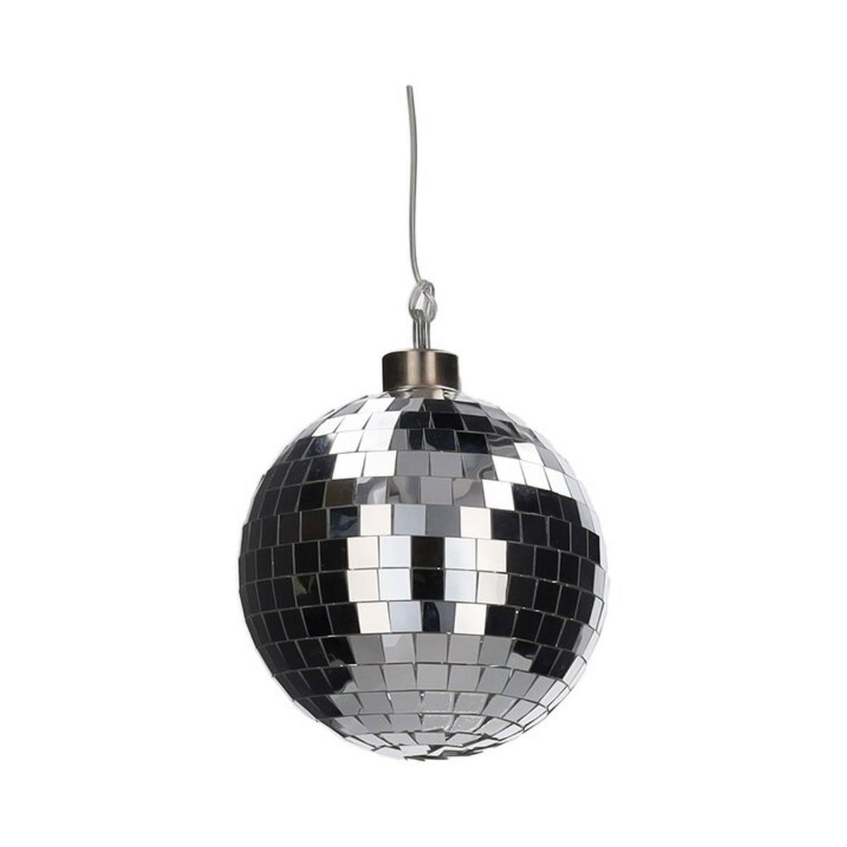 WEIHNACHTSKUGEL LED Disco, Glas / Polyester, Silber, Ø 10 cm - Silberfarben, Glas (10/10/10cm) - Gift Company